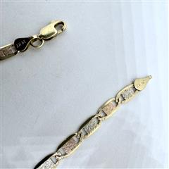 14K 585 Tri 3 Tone Gold White Yellow Red Gucci Link 4.6G 8